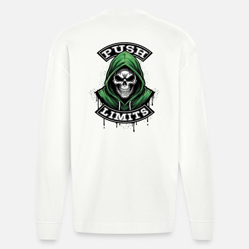 PUSH LIMITS - Manches longues bio épais oversize fabriqué en UE - OFF WHITE