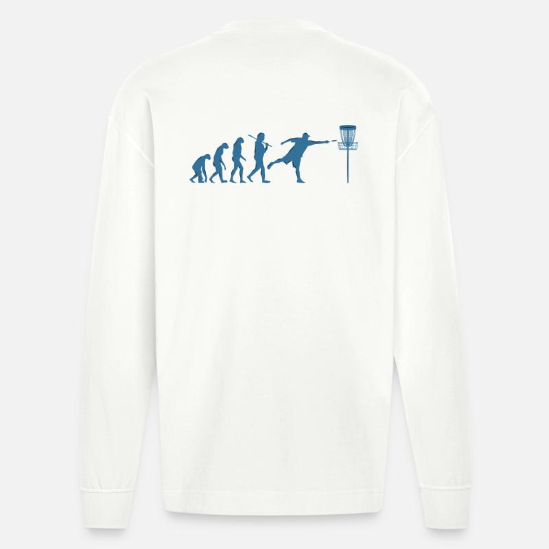 Disc Golf Evolution - Manches longues bio épais oversize fabriqué en UE - OFF WHITE