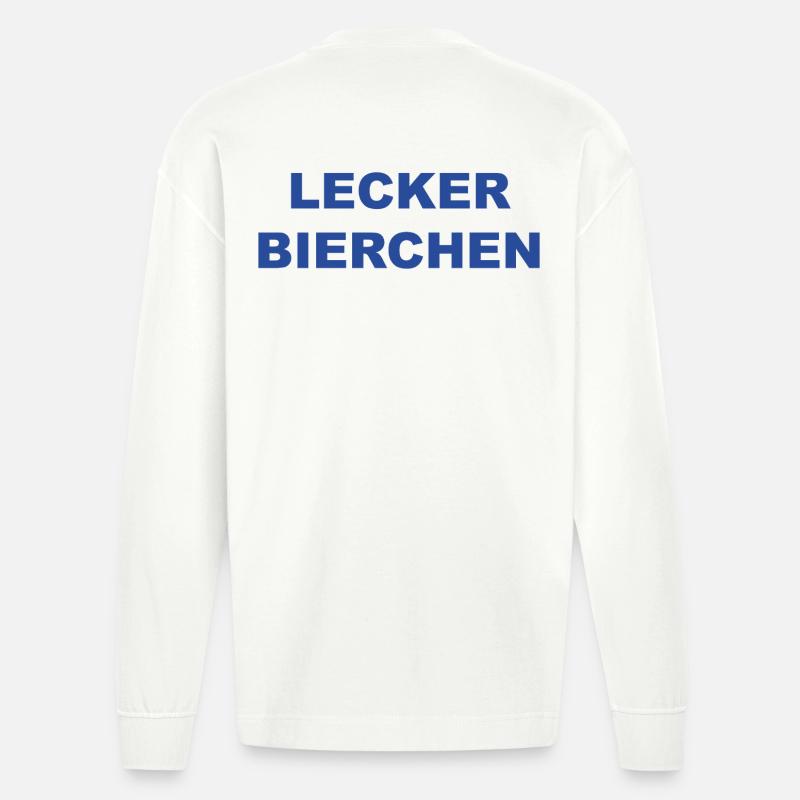 Lecker Bierchen T-Shirt - Heavyweight Oversized Organic Langarmshirt Made in EU - OFF WHITE