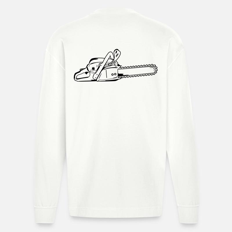 Chainsaw - Heavyweight Oversized Organic Longsleeve Shirt Made in EU - OFF WHITE