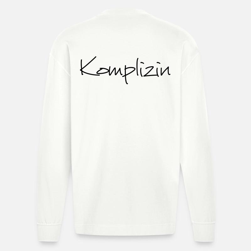 Komplizin Junggesellenabschied Freundin - Heavyweight Oversized Organic Langarmshirt Made in EU - OFF WHITE