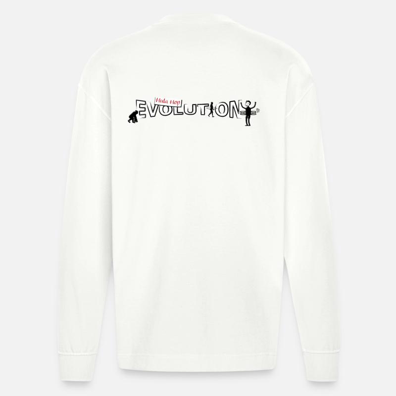 Hula hop Evolution - Heavyweight Oversized Organic Langarmshirt Made in EU - OFF WHITE