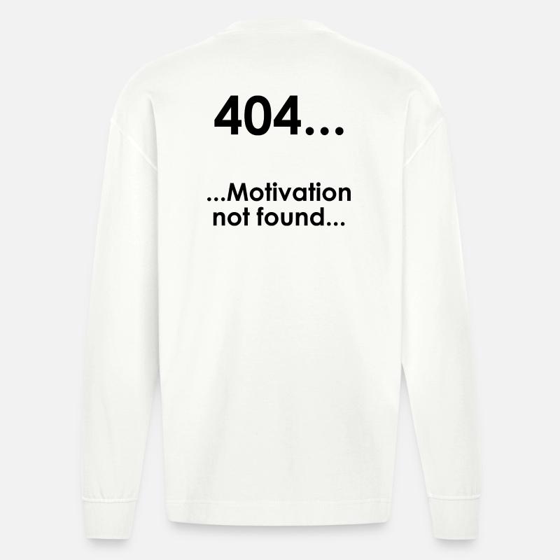 Unispruch "Error404" Student Geschenk, Studenten - Heavyweight Oversized Organic Langarmshirt Made in EU - OFF WHITE