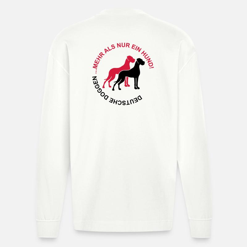 Dogues allemands - Plus qu'un chien - Manches longues bio épais oversize fabriqué en UE - OFF WHITE