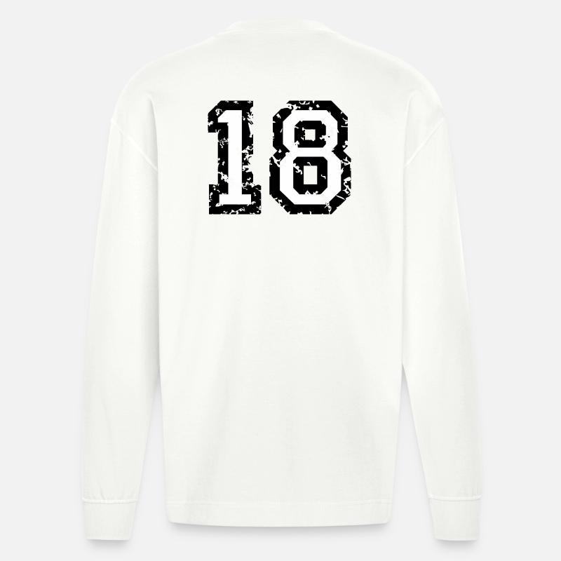 Le numéro dix-huit, - No. 18 (deux couleurs) blanc - Manches longues bio épais oversize fabriqué en UE - OFF WHITE
