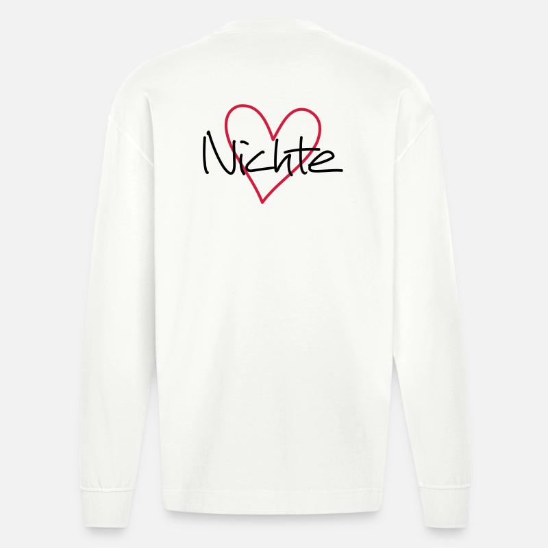 Nichte Herz Geschenk Geschenkidee Partnerlook - Heavyweight Oversized Organic Langarmshirt Made in EU - OFF WHITE