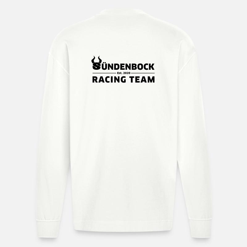Racing Team Design GREEN - Heavyweight Oversized Organic Langarmshirt Made in EU - OFF WHITE