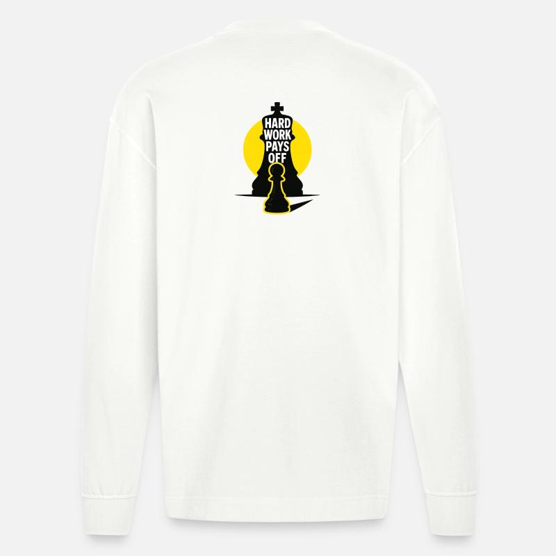 HardWorkPaysOff - Manches longues bio épais oversize fabriqué en UE - OFF WHITE