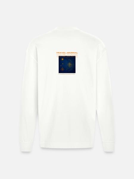 Nautical Travel Notebook - Heavyweight Oversized Organic Longsleeve Shirt Made in EU - OFF WHITE