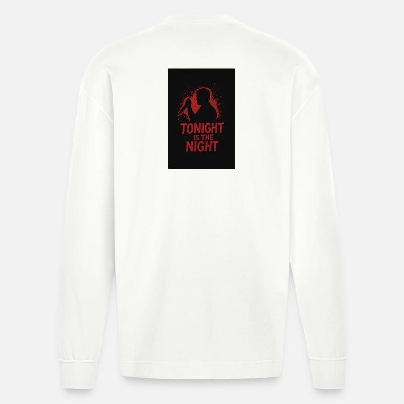 Dexter "Tonight is the Night" - Heavyweight Oversized Organic Langarmshirt Made in EU - OFF WHITE
