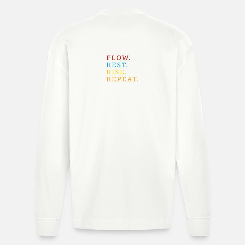 Flow Rest Montée Répéter - Manches longues bio épais oversize fabriqué en UE - OFF WHITE