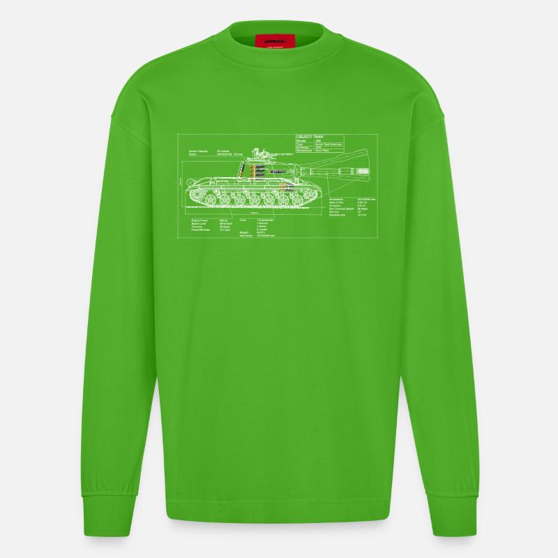 268 Objekt Bauplan - Heavyweight Oversized Organic Langarmshirt Made in EU - Apple Neon