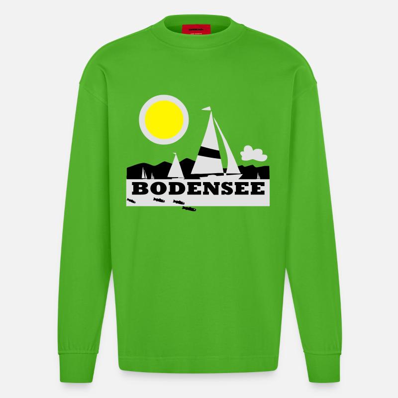 Bodensee Segeltraum - Heavyweight Oversized Organic Langarmshirt Made in EU - Apple Neon