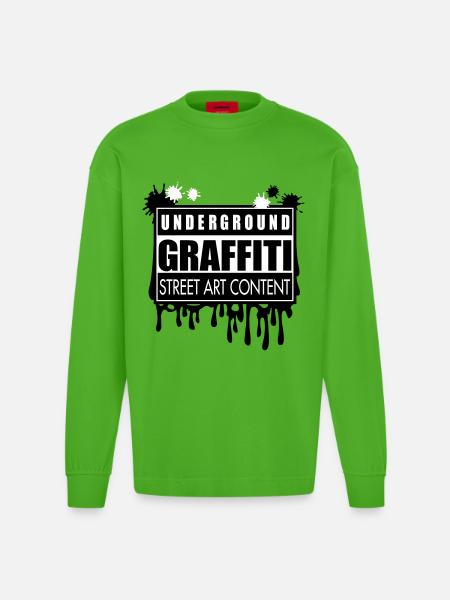Underground graffitis flex - Manches longues bio épais oversize fabriqué en UE - Apple Neon