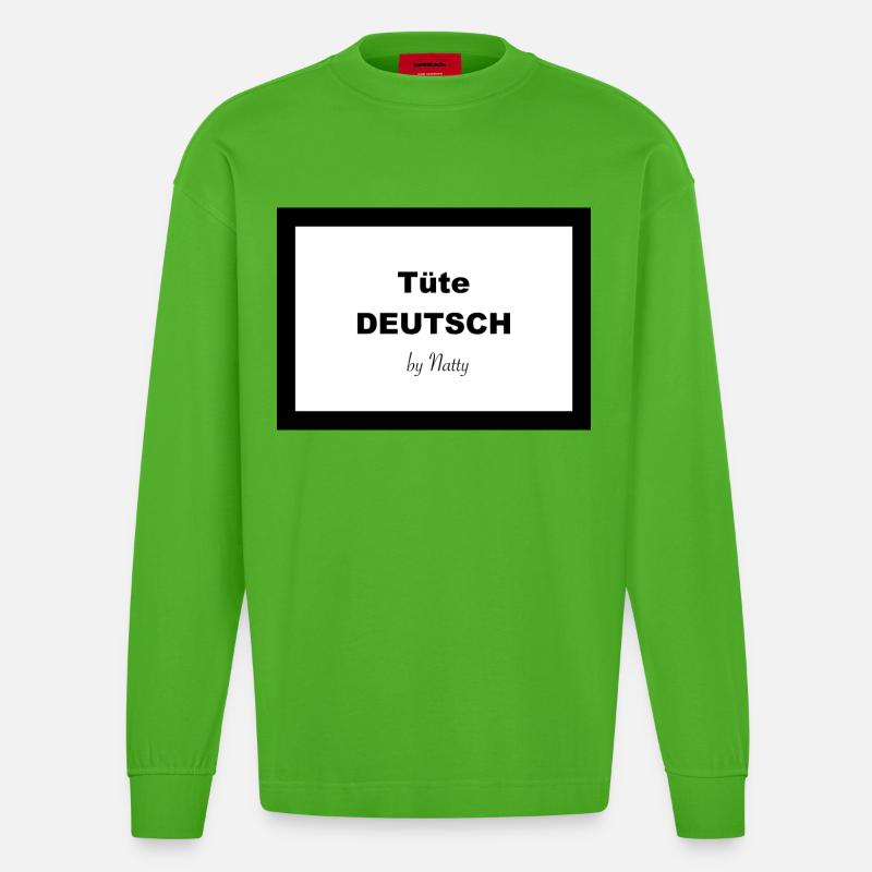 Tüte DEUTSCH - Heavyweight Oversized Organic Langarmshirt Made in EU - Apple Neon