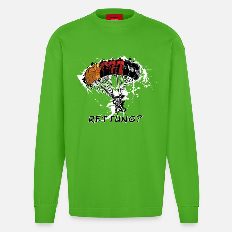 Fallschirmspringer - Heavyweight Oversized Organic Langarmshirt Made in EU - Apple Neon