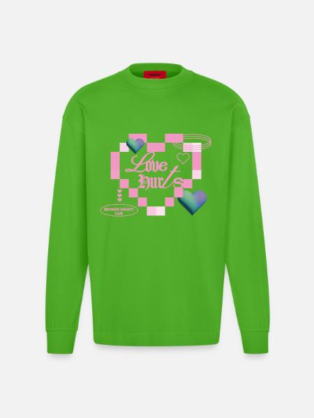 Love hurts - Heavyweight Oversized Organic Longsleeve Shirt Made in EU - Apple Neon