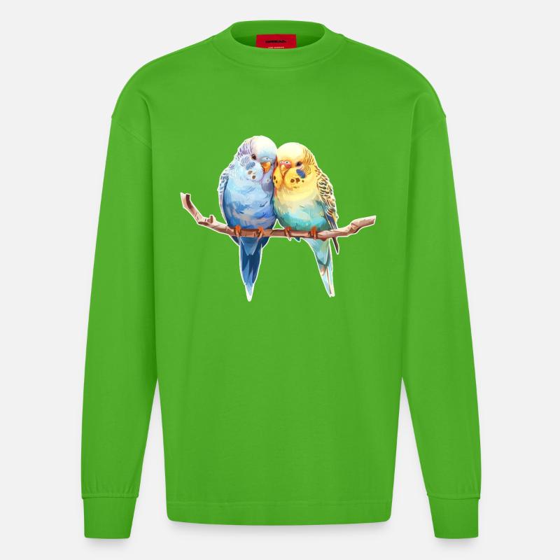 Paire de perruches - Manches longues bio épais oversize fabriqué en UE - Apple Neon