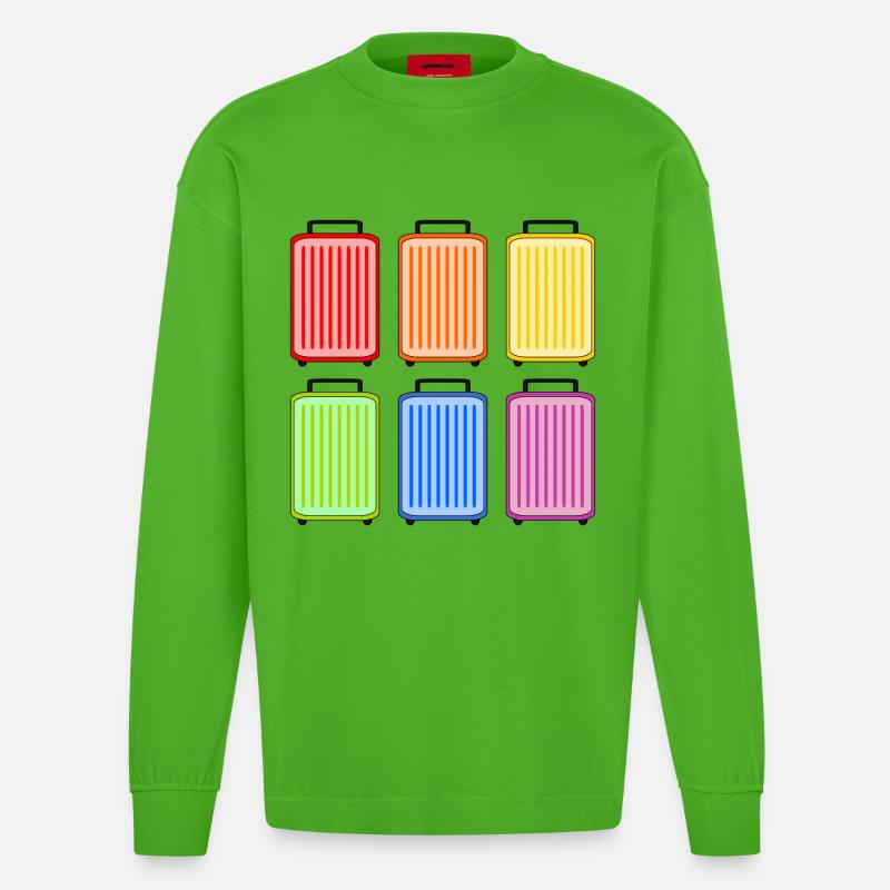 KOFFER REGENBOGEN - Heavyweight Oversized Organic Langarmshirt Made in EU - Apple Neon