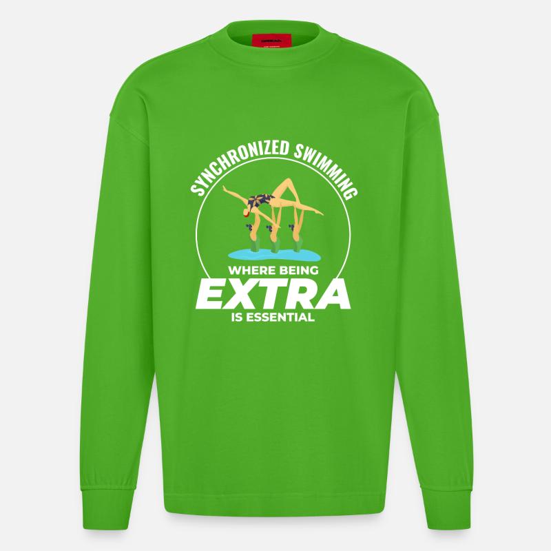 Synchronschwimmen, wo man extra ist - Heavyweight Oversized Organic Langarmshirt Made in EU - Apple Neon
