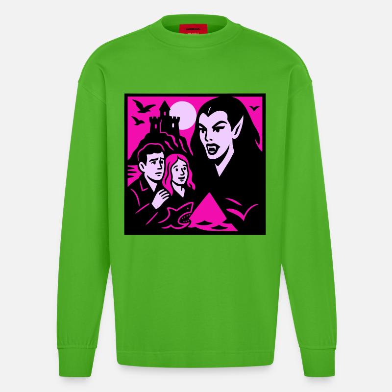 Comtesse vampire - Manches longues bio épais oversize fabriqué en UE - Apple Neon