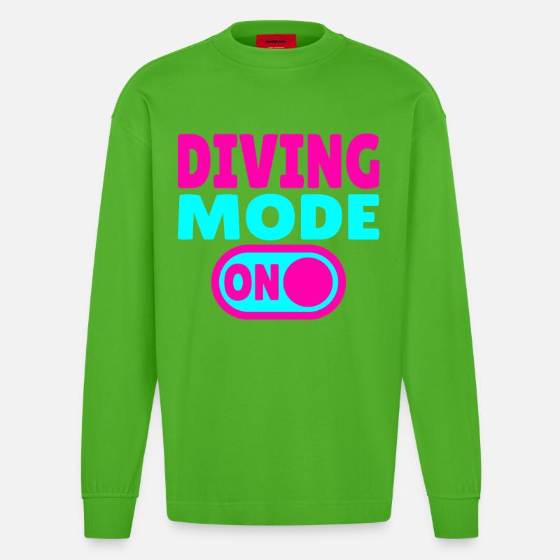 Mode plongée activé – Tauchen - Manches longues bio épais oversize fabriqué en UE - Apple Neon