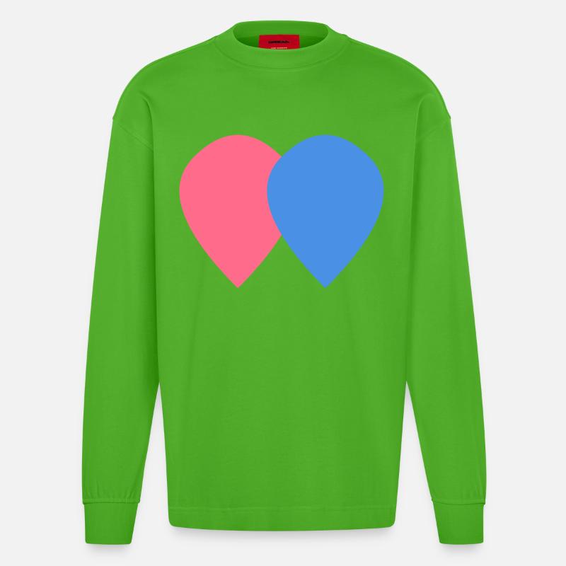 Desgin 1 - Heavyweight Oversized Organic Langarmshirt Made in EU - Apple Neon