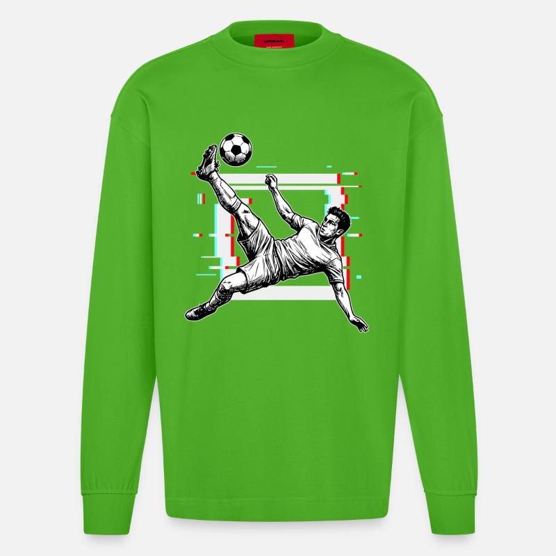 Fussball Schuss Fallrueckzieher Seitfallzieher - Heavyweight Oversized Organic Langarmshirt Made in EU - Apple Neon