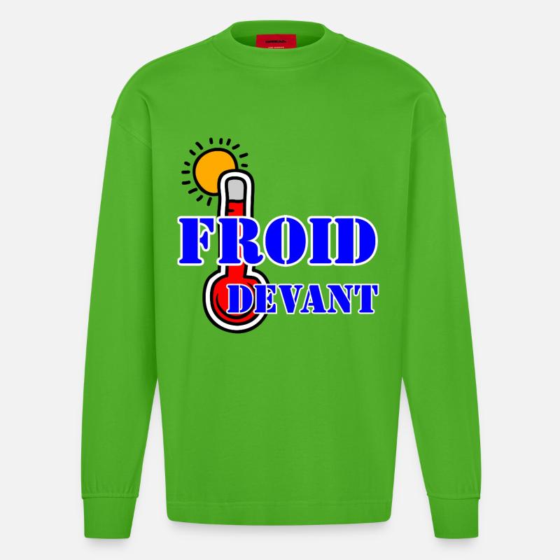 FROID DEVANT. - Manches longues bio épais oversize fabriqué en UE - Apple Neon