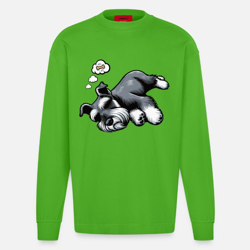 Schnauzer géant Schnauzer Propriétaire de Schnauzer - Manches longues bio épais oversize fabriqué en UE - Apple Neon