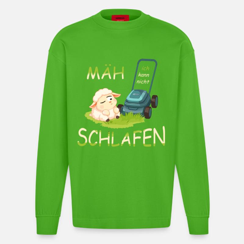 Süßes Schaf - Heavyweight Oversized Organic Langarmshirt Made in EU - Apple Neon