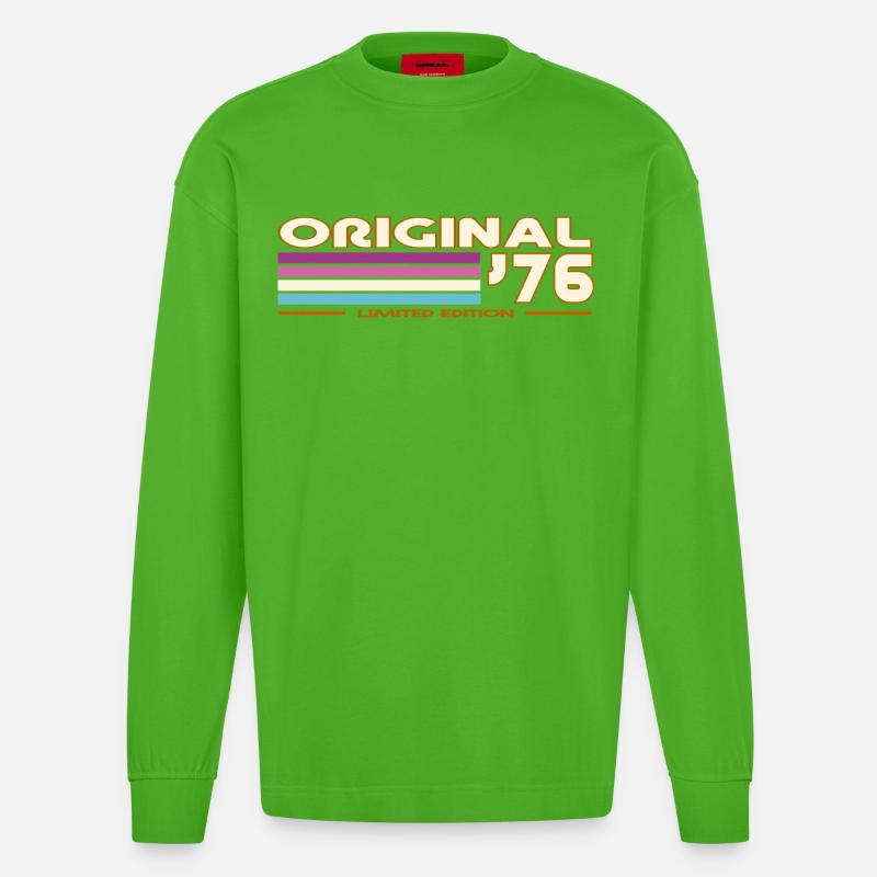 Originale 76 Retro Edition - Heavyweight Oversized Organic Langarmshirt Made in EU - Apple Neon