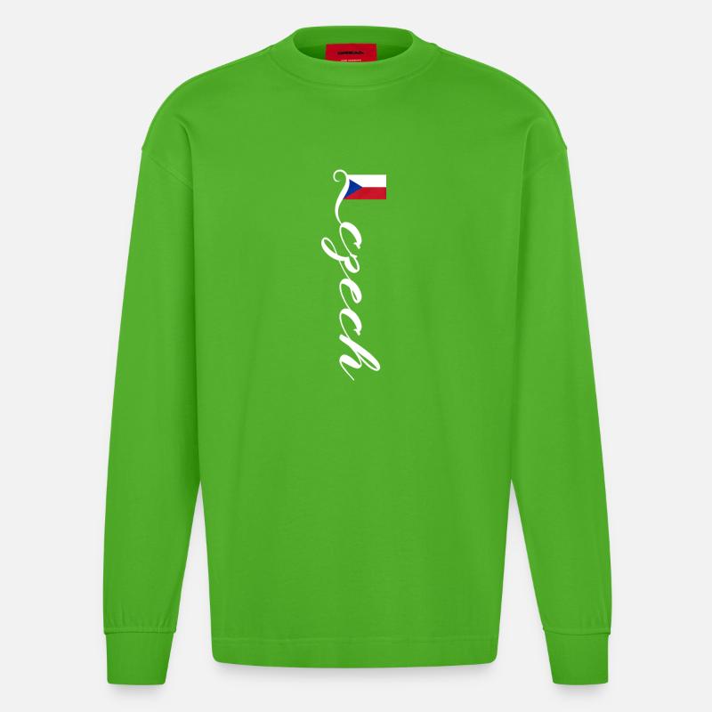 Tschechien - Heavyweight Oversized Organic Langarmshirt Made in EU - Apple Neon