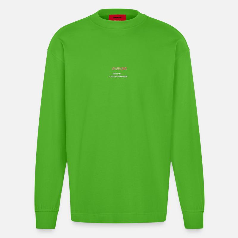 Fehlerwarnung – Systemfehler 404 - Heavyweight Oversized Organic Langarmshirt Made in EU - Apple Neon