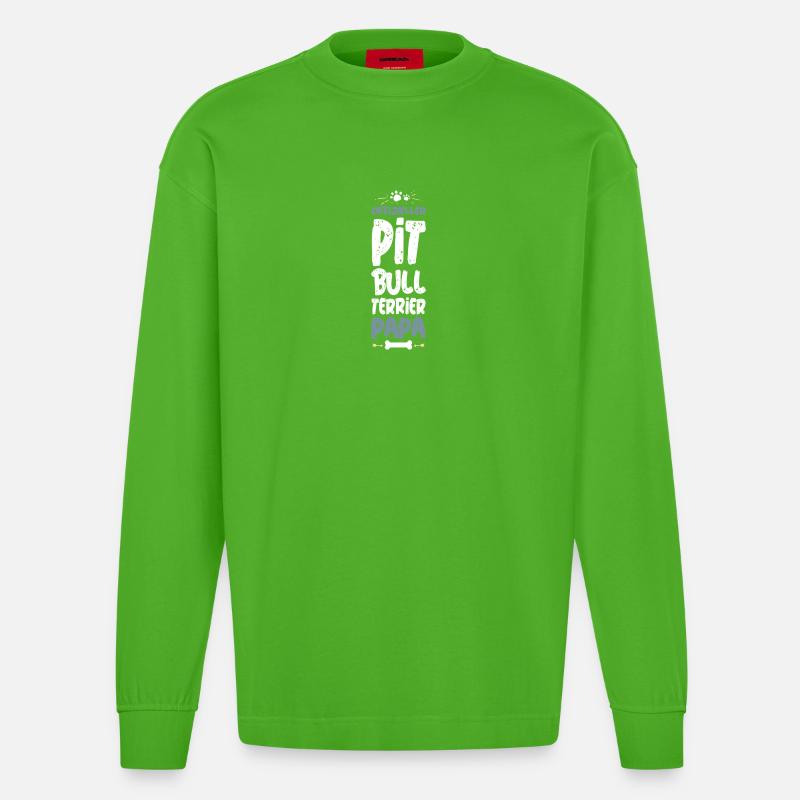 OffiziellerPitBullPapa - Heavyweight Oversized Organic Langarmshirt Made in EU - Apple Neon
