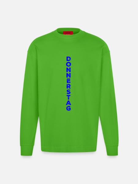 Thursday - blue - Heavyweight Oversized Organic Longsleeve Shirt Made in EU - Apple Neon