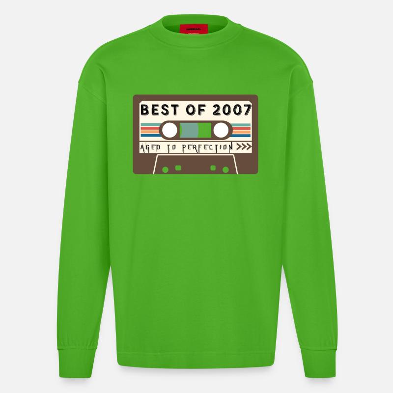 Das Beste aus 2007 - Heavyweight Oversized Organic Langarmshirt Made in EU - Apple Neon