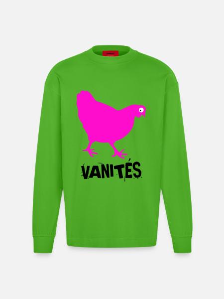 VANITÉS - Manches longues bio épais oversize fabriqué en UE - Apple Neon