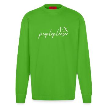 EX peoplepleaser - cool statement design print - Heavyweight Oversized Organic Langarmshirt Made in EU - Apple Neon - Vorne