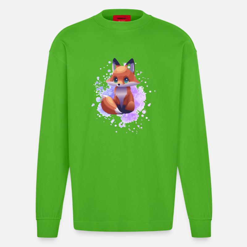kleiner Fuchs - Heavyweight Oversized Organic Langarmshirt Made in EU - Apple Neon
