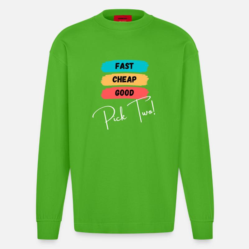 Fast, cheap, good - pick two! - Heavyweight Oversized Organic Longsleeve Shirt Made in EU - Apple Neon