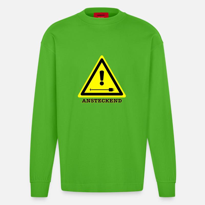 Ansteckend joke (DE) - Heavyweight Oversized Organic Langarmshirt Made in EU - Apple Neon