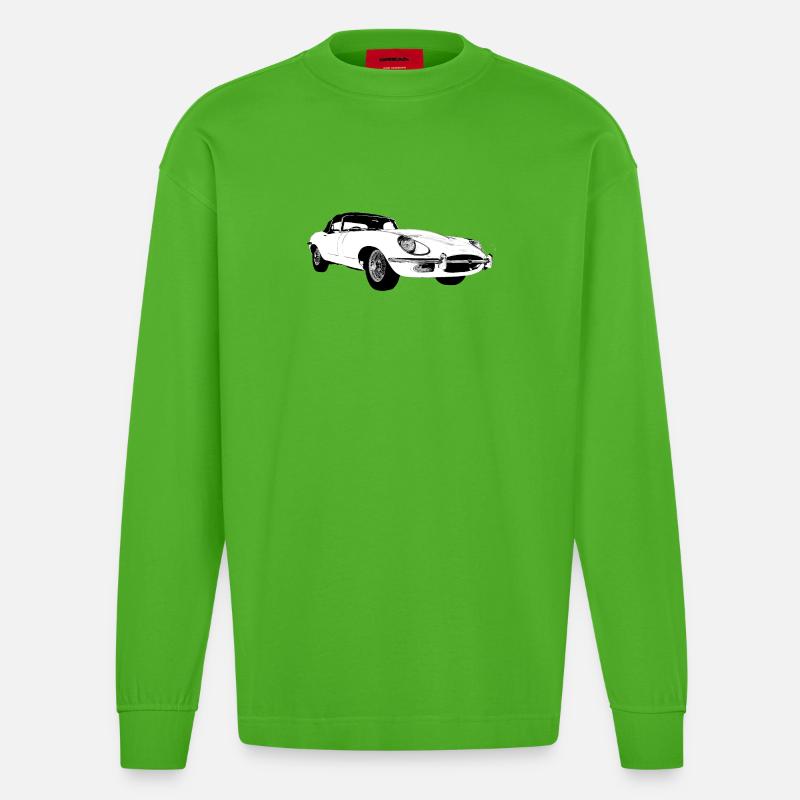 E Typ jag - Heavyweight Oversized Organic Langarmshirt Made in EU - Apple Neon
