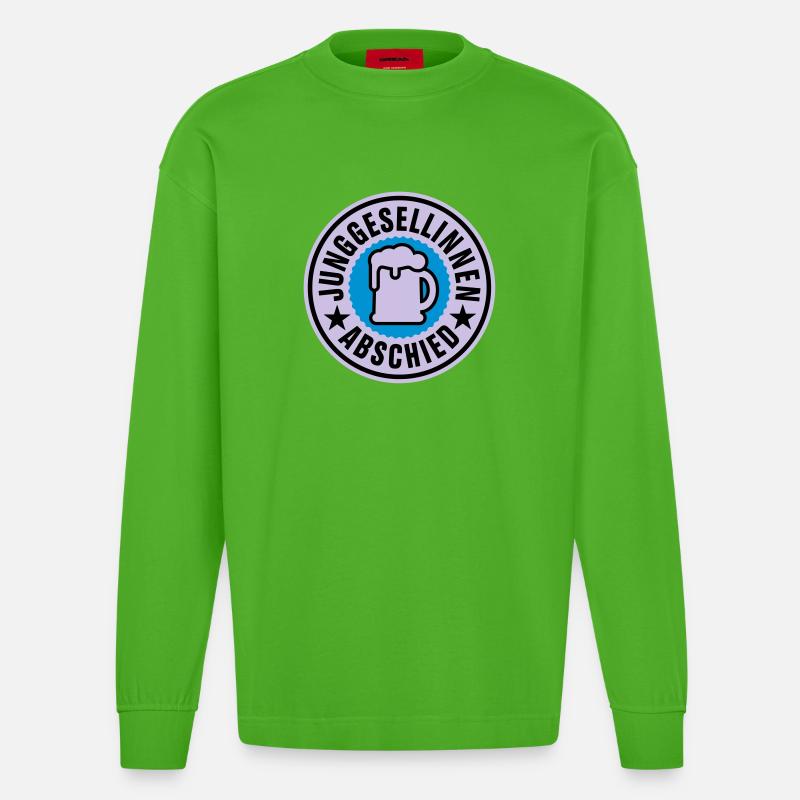Junggesellinnen Abschied | Hochzeit | Beer | Bier - Manches longues bio épais oversize fabriqué en UE - Apple Neon