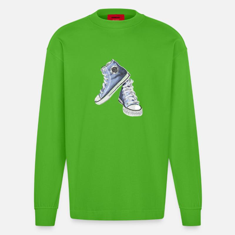 sneakers - Heavyweight Oversized Organic Langarmshirt Made in EU - Apple Neon