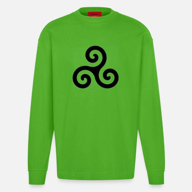 Triskell - Heavyweight Oversized Organic Langarmshirt Made in EU - Apple Neon