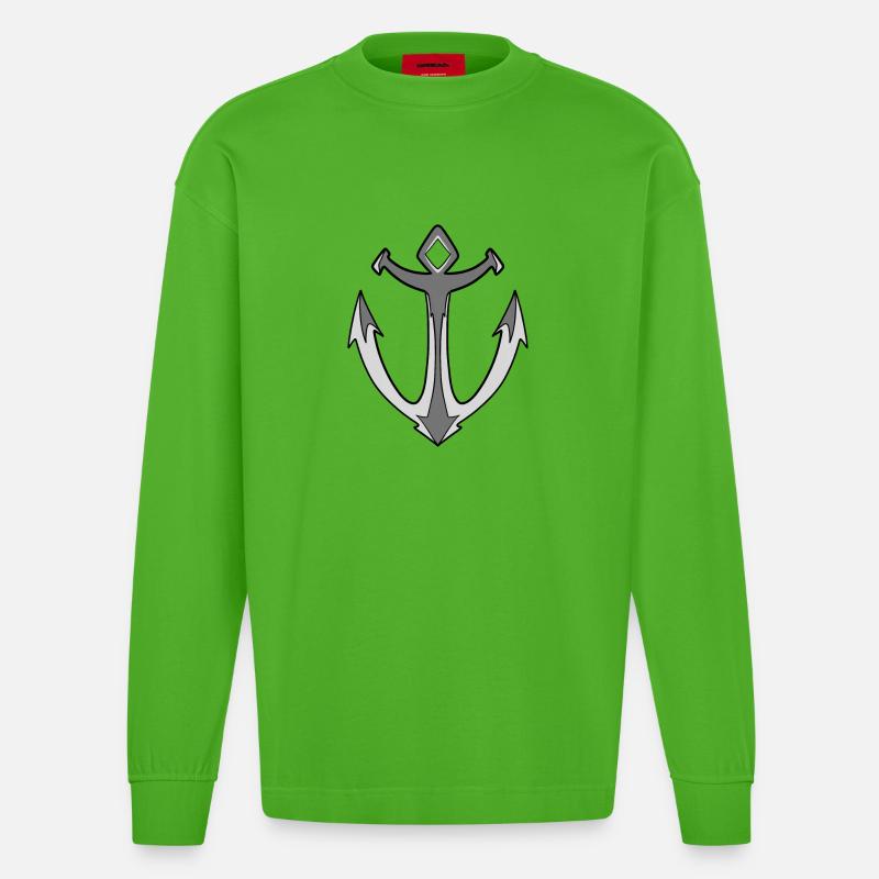 Anker - Heavyweight Oversized Organic Langarmshirt Made in EU - Apple Neon
