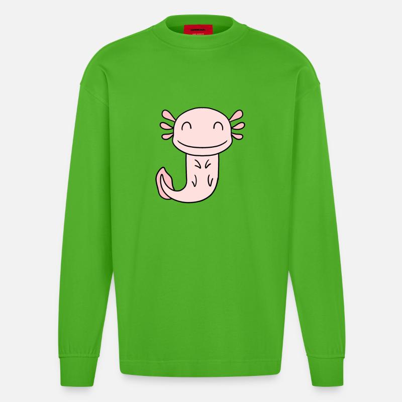 Axolotl - Heavyweight Oversized Organic Langarmshirt Made in EU - Apple Neon