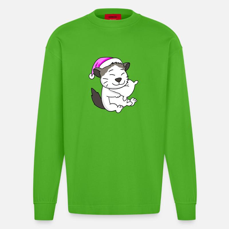 Chat race Ragdoll - Manches longues bio épais oversize fabriqué en UE - Apple Neon