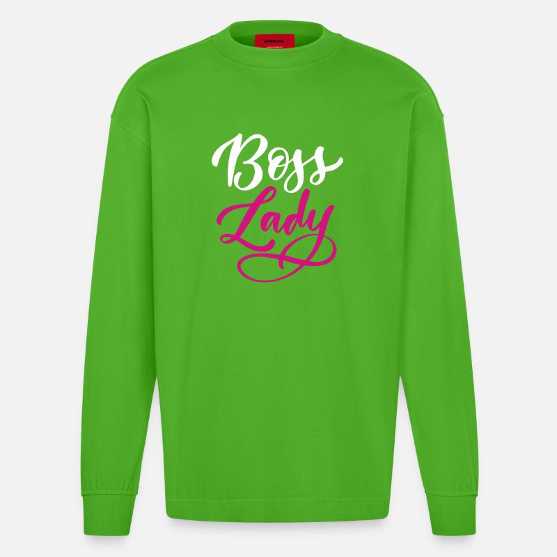 Lady  - Heavyweight Oversized Organic Longsleeve Shirt Made in EU - Apple Neon